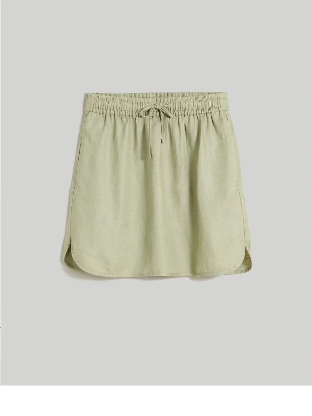 Madewell Curved Hem Linen Blend Mini Skirt